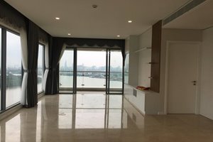 River view apartment for rent in Diamond Island with basic furniture including 3 bedroom