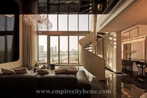 Luxury duplex 4 bedroom apartment for rent in Empire City with full furniture in modern style