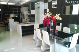 BIG SIZE: A big size villa for rent in Phu My Hung, modern furniture, large kitchen, modern living room and large garden
