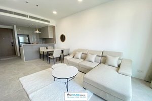 Apartment for rent in The River Thu Thiem with white decoration