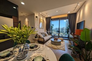 Indochine style 2-bedroom apartment for rent in Lumiere Riverside with nice view