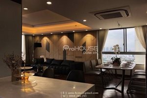 Penthouse for rent in the central of Phu My Hung, 3 bedrooms, beautiful furniture, nice view to the golf course and river