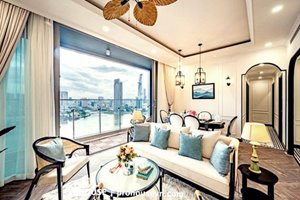 Luxury designed apartment 3Brs for rent in Empire City on middle floor with panoramic city and river view