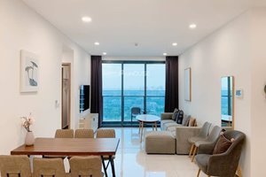 Cheapest 3-bedroom apartment for rent in Sunwah Pearl with full furniture