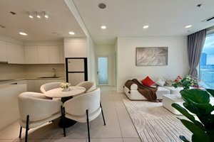 Thu Thiem Zeit River 2-bedroom apartment for rent with direct river view and beautiful fully furnished interior