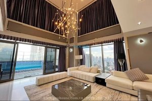 Luxury Penthouse for rent in Thao Dien with full furniture and nice decoration