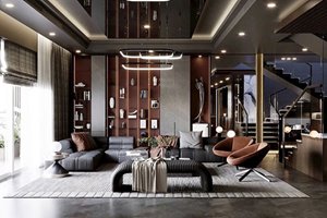 Luxury duplex penthouse for rent at Sala Thu Thiem fully furnished elegant living