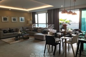 BEAUTIFUL BALCONY: A modern 3 bedroom apartment for rent in District 7, nice furniture, river view