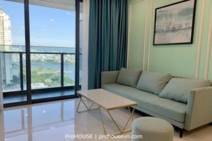 Sunwah pearl apartment for rent with full furniture, river view, pastel color tone