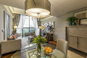 The premium 2-bedroom apartment for rent at The Cove residences with Indochine style